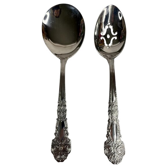 8 Piece Reed & Barton Renaissance Stainless 18/10 Glossy Silverware Serving Set - Picture 9 of 10